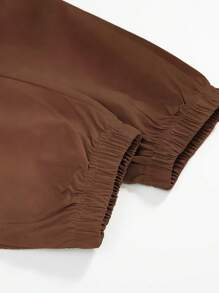 1 件男童/青少年休闲运动户外夹克，带大口袋和丝带装饰，适合通勤、上学、日常休闲、旅行