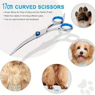 Professional Pet Grooming Scissors With Round Head, Stainless Steel Blades For Dogs And Cats - Precise And Trimming
