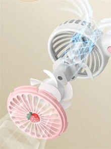 1 pieza Mini ventilador portátil de mano con diseño de frutas y flores, ventilador portátil USB pequeño para exteriores transfronterizo - Multicolor - Ver 5