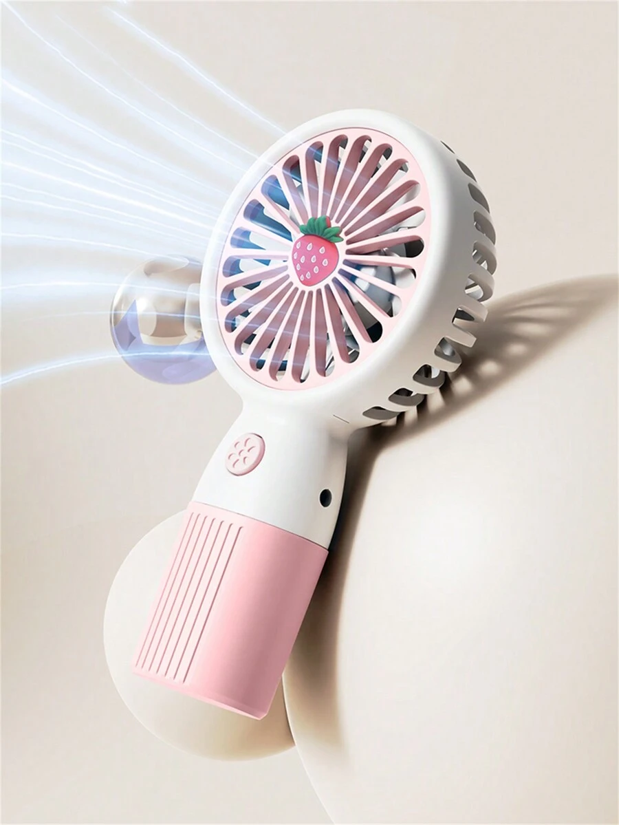 1 pieza Mini ventilador portátil de mano con diseño de frutas y flores, ventilador portátil USB pequeño para exteriores transfronterizo - Multicolor - Ver 1