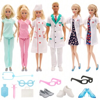 11.5-Inch Doll Medical Clothing Set, White Angel Clothing Accessories (Excluding Dolls), Holiday Gifts