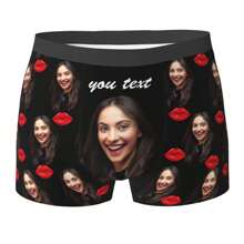 Customized Men's Underwear, Personalized Photo Printed Boxer Briefs With Wife's Portrait, Funny Gift For Husband Or Boyfriend Fashion,Adorable,Contracted,Funny,Cozy Custom,Personalized,Unique,Customized Finds,Winter Fashion,Christmas Gift,Personalized Gifts For Men Ideal Gifts For Him Boyfriend,Friends Bedroom,For Weddings,For Christmas,For Winter,For Fall/Autumn,For Holiday,For Anniversaries,For Birthdays,Customized Men Underwear,Chic Autumn