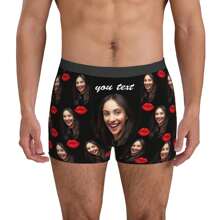 Customized Men's Underwear, Personalized Photo Printed Boxer Briefs With Wife's Portrait, Funny Gift For Husband Or Boyfriend Fashion,Adorable,Contracted,Funny,Cozy Custom,Personalized,Unique,Customized Finds,Winter Fashion,Christmas Gift,Personalized Gifts For Men Ideal Gifts For Him Boyfriend,Friends Bedroom,For Weddings,For Christmas,For Winter,For Fall/Autumn,For Holiday,For Anniversaries,For Birthdays,Customized Men Underwear,Chic Autumn