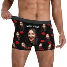Customized Men's Underwear, Personalized Photo Printed Boxer Briefs With Wife's Portrait, Funny Gift For Husband Or Boyfriend Fashion,Adorable,Contracted,Funny,Cozy Custom,Personalized,Unique,Customized Finds,Winter Fashion,Christmas Gift,Personalized Gifts For Men Ideal Gifts For Him Boyfriend,Friends Bedroom,For Weddings,For Christmas,For Winter,For Fall/Autumn,For Holiday,For Anniversaries,For Birthdays,Customized Men Underwear,Chic Autumn