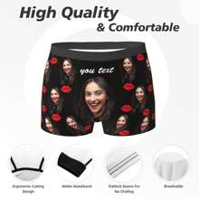 Customized Men's Underwear, Personalized Photo Printed Boxer Briefs With Wife's Portrait, Funny Gift For Husband Or Boyfriend Fashion,Adorable,Contracted,Funny,Cozy Custom,Personalized,Unique,Customized Finds,Winter Fashion,Christmas Gift,Personalized Gifts For Men Ideal Gifts For Him Boyfriend,Friends Bedroom,For Weddings,For Christmas,For Winter,For Fall/Autumn,For Holiday,For Anniversaries,For Birthdays,Customized Men Underwear,Chic Autumn