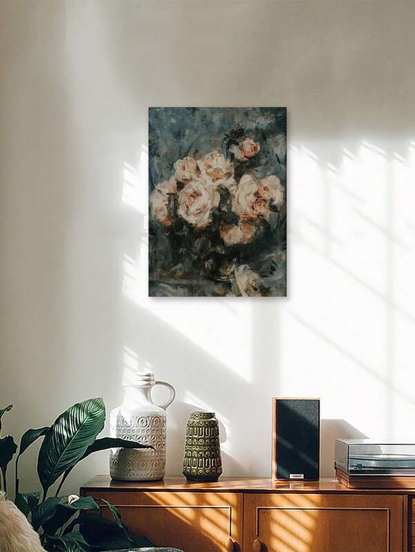 لافتة حائط زهرية مطبوعة على نمط عتيق بورتريه زهري فريد من نوعه لوحة زيتية لطبيعة الحياة لتزيين جدران المنزل هدية إبداعية لغرفة المعيشة أو غرفة النوم أو المكتب أو الحديقة. لوحة جدارية باطارات التصوير الفوتوغرافي غير مؤطرة بقماشة بدون إطار