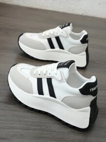 [Thick Soled & Tall Series] Spring Break 2025 New Women's Casual Shoes, White Thick Soled Shoes, Comfortable Sports Shoes, 6cm Height Increase, Party Shoes, Suitable For Petite Women's Sports Style