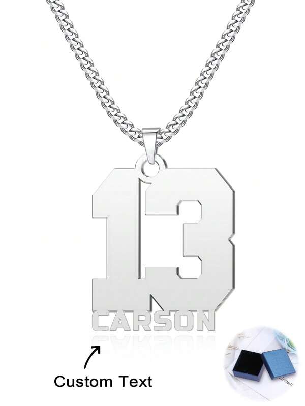 Collier avec pendentif personnalisé avec lettre du nom pour homme, collier classique mode en acier inoxydable avec plaque signalétique personnalisée. Cadeau pour mari, femme, ami, père, commémoratif