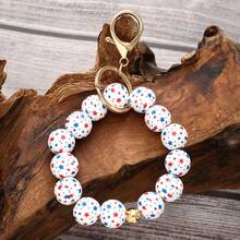 1pcAmerican Independence Day Fresh And Simple Colorful Full Screen Star Bracelet Keychain Pendant - one-size - View 1