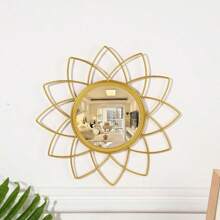 1 pieza Espejo redondo estilo moderno de sol, decoración colgante de hierro de arte europeo para entrada de sala de estar - Multicolor - Ver 11