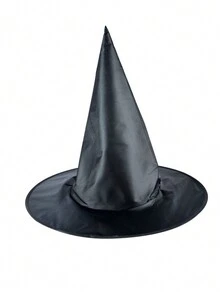 1 pièce Chapeau noir pointu polyvalent à la mode, chapeau d'Halloween - convient pour les représentations dramatiques et les vêtements de festival, chapeau de sorcier de citrouille