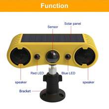 1 pezzo Luce di allarme ad energia solare gialla, lampada a sensore solare a infrarossi, luce di allarme solare con lampeggio, repellente antifurto per animali, adatto per casa, fattoria, frutteto, garage