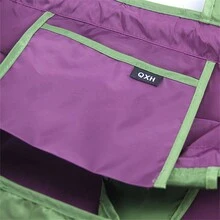 Portable Foldable Shopping Bag With Drawstring Closure For Outdoor Travel, Reusable Tote Bag For Grocery Shopping, And Storage - Burgundy - View 9