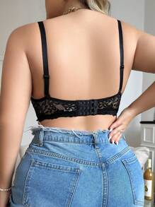 Soutien-gorge léger réglable grande taille avec support de poitrine et design de dos en dentelle, push up et rassemblement, convient pour les marchés européens et américains