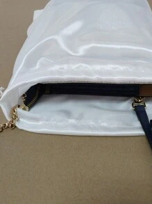 1/2/3/4 chiếc túi vải satin polyester có dây rút, thích hợp đựng trang sức và phụ kiện; túi đựng đồ du lịch bằng lụa có dây rút; túi đựng quần áo và giày dép xách tay có dây rút; túi đựng đồ xách tay dung tích lớn có dây rút; túi đựng đồ tự dán có dây rút; đồ dùng cần thiết khi đi du lịch; sắp xếp đồ đạc. - trắng - Xem 7