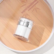 真空壓縮霜分配器瓶，1入組15毫升/30毫升/50毫升，便攜式空瓶，可轉移化妝品和護膚品，包括粉底和乳液，適合旅行 - 白色 - 查看 9