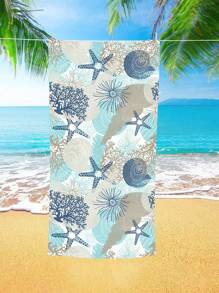 Toalla de playa de fibra ultra fina de 250 g/m² con gafas de sol, estrellas de mar o impresión de conchas de colores, ideal para viajar, acampar, nadar, picnics, yoga, como toalla de baño, toalla de playa, chal, 1 pieza de 70*140cm o 1 pieza de 90*180cm - Toalla de baño/playa resistente a la arena, de secado rápido, suave y absorbente, para deportes, yoga, natación, senderismo, baño, viaje, vacaciones, decoración de baño, artículos esenciales para la playa