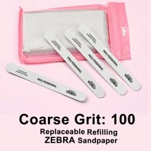 NailShine 50pcs Grey Replaceable Sandpaper Filing Strips, Tear-Resistant, Washable, Reusable, 100/180 Grit (Stainless Steel Plate Not Included, Please Buy Separately) - Grey - View 13