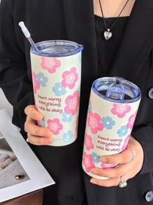 1 cốc cách nhiệt chân không 20oz Original Pink Blue Flower, Bình đựng nước nóng/lạnh, Cốc cà phê, Cốc đựng trên ô tô, Lý tưởng cho thể thao, ngoài trời, gia đình, văn phòng, quà tặng sinh nhật (Không bao gồm ống hút) Quay lại trường học - Nhiều màu - Xem 3
