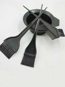 4入組染髮工具套組,包括刷子、梳子、碗和一次性染髮帽 - 黑色 - 查看 1