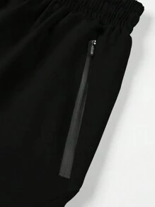 3 piezas de pantalones cortos de estilo novio para hombres con bolsillo con cremallera, de secado rápido, casuales con un toque de elasticidad y cordón, respirables, para verano y actividades al aire libre