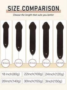 18-34英寸耐热合成直发马尾假发，黑色/棕色可选，夹式或环绕式佩戴，马尾假发，女士马尾假发 - 黑色 - 查看 7