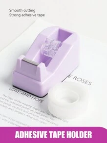 1set Purple Stationery Set - 1 Stapler, 1 Tape Dispenser, 1 Box Staples, 1 Hole Puncher, 1 Tape, Minimalist Style, Multi-Functional For Office, Students, Home Office, Ergonomic Design - Purple - View 5