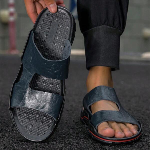 Sandales à glissière pour hommes, chaussons de plage antidérapant, nouvelles chaussures décontractées d'été en plein air à bout ouvert