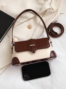 Geantă de umăr șic retro mozaic Design unic de nișă, geantă baghetă pentru femei cu un portofel cu clapă la modă și avangardă, potrivită pentru stilul și confortul zilnic, potrivită pentru ieșiri, întâlniri, cumpărături, cumpărături, oferirea de cadouri