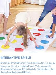 1 套儿童互动舞蹈垫玩具，家庭互动室内外趣味多人运动游戏，可锻炼儿童身体平衡能力，是家庭、朋友、聚会的完美选择，为孩子准备一份完美的生日礼物
