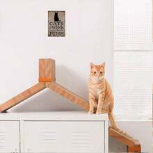 1入組有趣錫牌 - 貓咪讓一切變得美好! 簡單的動物臥室車庫貓咖啡館最佳尺寸8 X 12英寸 - 彩色 - 查看 3