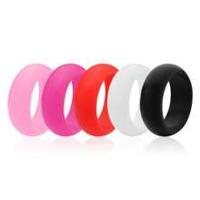 Pinannie 5 Packs Colorful Silicone Rings For Her, 8mm Wide Rubber Wedding Bands Women Bright Colors Hypoallergenic Thumb Ring US Size 5-12 - Multicolor - View 12