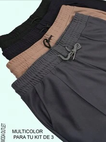 Kit  de 3 piezas de pantalón para dama diferentes colores y tallas - Multicolor - Ver 2