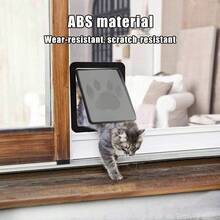 New Pet Door For Dogs And Cats, Suitable For Screen Doors, Easy To Install Lockable Sliding Pet Screen Door For Large Dogs, Small Dogs And Cats - Black - View 11