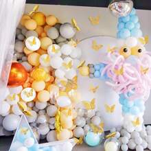 Decoración de pared de mariposas en 3D, 36 piezas, 3 estilos, 3 tamaños, decoraciones doradas de mariposas para decoraciones de cumpleaños de mariposas, decoraciones de fiesta de mariposas, decoraciones de pasteles, pegatinas removibles (oro) - Dorado - Ver 6