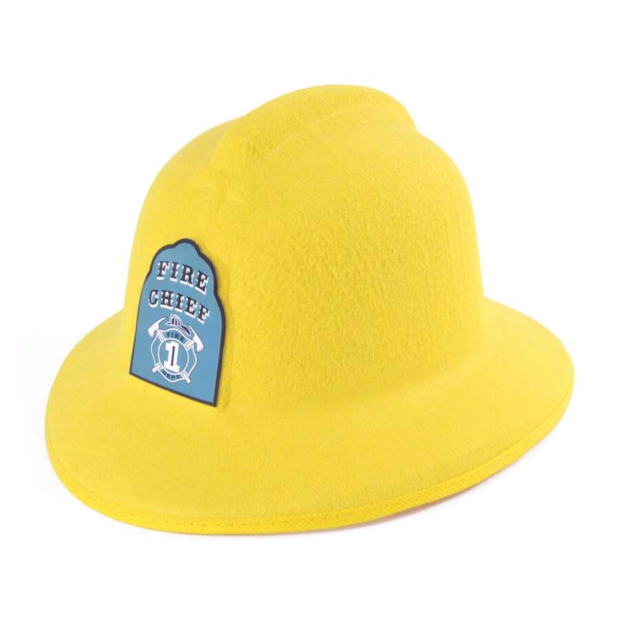 Bristol Novelty Unisex Adults Felt Firefighter Helmet (Yellow) - Yellow - View 1