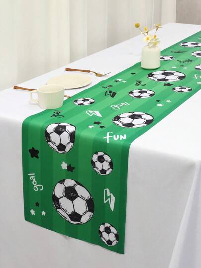 1pc Soccer/Football Party Table Runner Table Centerpiece Soccer Birthday Decorations, Sports Theme Party Table Covers Soccer Theme Table Cloth For Rectangle Tables Birthday Party Supplies Favors,