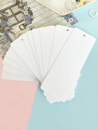 30張/組牛皮紙卡片空白黑卡商務卡信息感謝卡寫作卡標籤書籤學習卡涂鴉書籤古風書籤紙張帶孔手繪卡創意DIY材料包學生筆記手寫卡