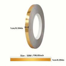1 pieza Cinta autoadhesiva de azulejos en oro, negro y plata, tira de sellado de brechas impermeable de PVC para paredes y suelos, etiqueta engomada que embellece las brechas de baldosas, decoración del hogar, varios anchos (1cm / 2cm) - Dorado - Ver 11