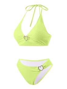 Bộ Bikini Dây Đeo Vai Dành Cho Spa Và Tắm, Bikini Neon Mới Về - Màu Mù tạt vàng - Xem 4