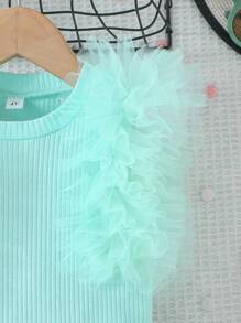 Young Girl Cute Fashionable Casual Summer New Arrival Exquisite Lace Short Sleeve Round Neck Dress - Green - View 4