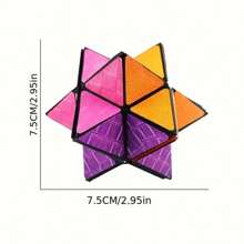 Khối ma thuật biến đổi vô hạn, Khối ma thuật ba chiều, Đồ chơi lật hình học không gian, Rèn luyện trí tuệ, Đồ chơi ma thuật giảm căng thẳng - Nhiều màu - Xem 3