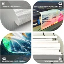 1塊無框創意帆布海報/金箔畫/現代藝術帆布油畫/藝術品家居牆壁裝飾，適用於臥室、辦公室、客廳、咖啡店、酒吧、宿舍裝飾禮品 - 彩色 - 查看 8