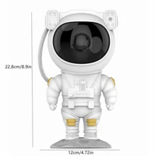 2024年新款太空人星空投影燈，附遙控器，360度旋轉磁性星雲頭，適用於成年人遊戲室/家庭影院/房間裝飾及節日/生日禮品 - 白色 - 查看 2