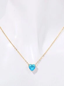 1 pezzo Ciondolo a forma di cuore in acciaio inossidabile con pietra zodiacale, regalo per mamma e figlia, per San Valentino