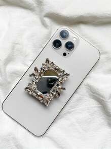 1pc Luxury Rhinestone Heart Mobile Phone Stand, Extendable And Portable For Stable Hands-Free Viewing During Movie And Drama Binge-Watching Compatible With IPhone, Android Phone, Gift For Birthday, Family, Friends Push-Pull Phone Grip, Phone Holder, Phone Accessories - Multicolor - View 3