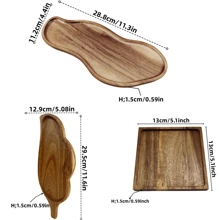 1 件木制装饰托盘烛台 - 木制长窄托盘家居装饰小型乡村中心托盘适用于咖啡桌餐厅厨房，桌面装饰最佳礼物生日盘子厨房配件厨房装饰托盘水果托盘托盘装饰