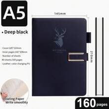 1 件 A5 笔记本，带简易扣，160/320 页，加厚，适用于学生和商务、办公室、会议、学校用品、返校 - 多色 - 查看 19