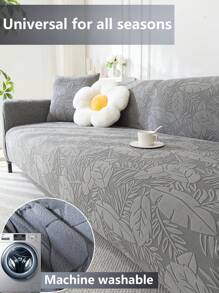 1 Stück 3D Sofabezug, multifunktionaler Sofabezug mit vollem Schutz und Blattmuster Design, schützende Sofaabdeckung für Feiertagsdekoration, hochelastischer einteiliger Sofabezug mit 1 Kissenbezug als Geschenk