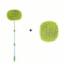 1入組3節伸縮式汽車洗刷刷頭，採用毛絨柔軟刷毛和海綿進行除塵和清潔 - 綠色 - 查看 11
